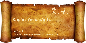 Kapás Annamária névjegykártya