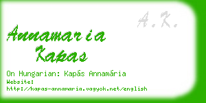 annamaria kapas business card