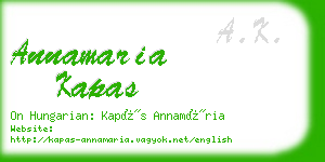 annamaria kapas business card